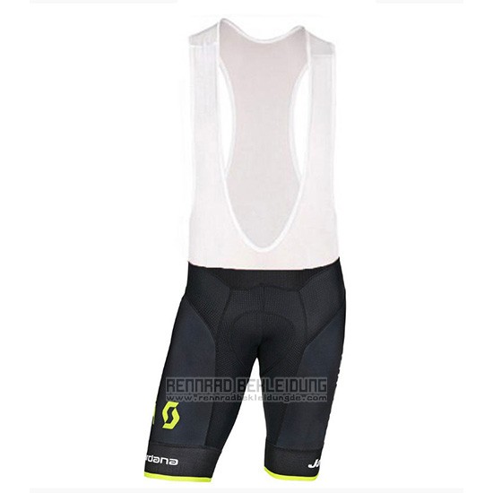 2018 Fahrradbekleidung Mitchelton Scott Shwarz Trikot Kurzarm und Tragerhose